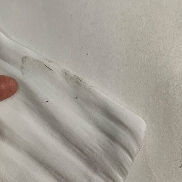 Saints Secrets L Womens White Ruffle Short Sleeve Tie Up Back Crop Top Boho - Picture 9 of 10